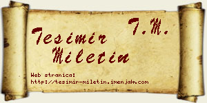 Tešimir Miletin vizit kartica